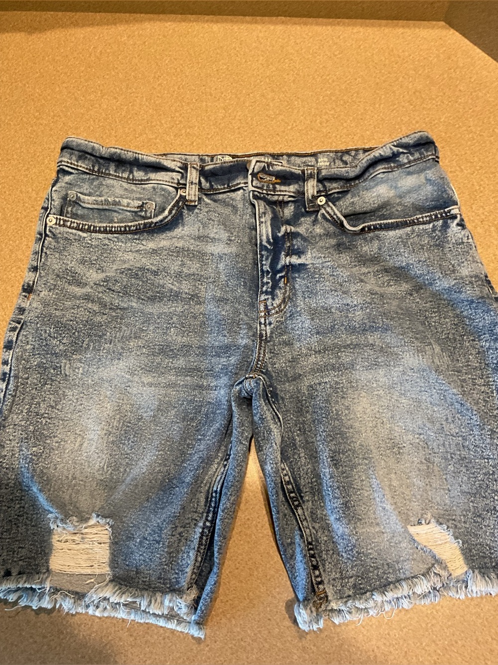 Original Use Distressed Blue Jean Shorts
